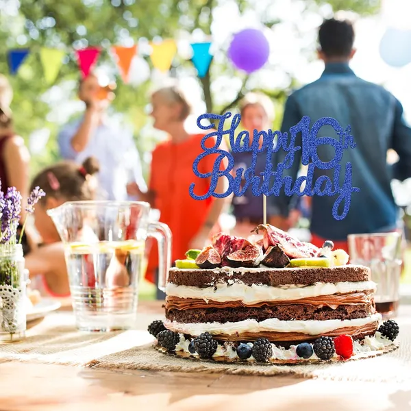 Blue_Gyufise_1Pc_Happy_16Th_Birthday_Cake_Topper_-_Blue_Glitter_-_Sweet_16_Cake_Decoration_For_Birthday_&_Anniversary_Parties