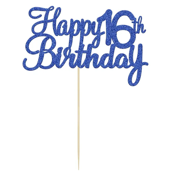 Blue_Gyufise_1Pc_Happy_16Th_Birthday_Cake_Topper_-_Blue_Glitter_-_Sweet_16_Cake_Decoration_For_Birthday_&_Anniversary_Parties