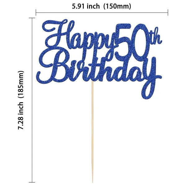Blue_Gyufise_1Pc_Happy_50Th_Birthday_Cake_Topper_Blue_Glitter_50Th_Birthday_Cake_Pick_Cheers_To_50_Years_Old_Fifty_And_Fabulous_Cake_Decorations_For_50Th_Birthday_Wedding_Anniversary_Party_Supplies