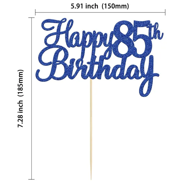 Multi_Gyufise_1Pc_Happy_85Th_Birthday_Cake_Topper_Glitter_85Th_Birthday_Cake_Pick_Cheers_To_85_Years_Old_85_Fabulous_Cake_Decorations_For_85Th_Birthday_Theme_Party_Supplies