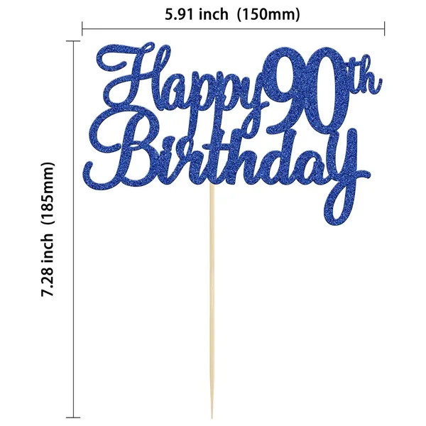 Multi_Gyufise_1Pc_Happy_90Th_Birthday_Cake_Topper_Glitter_90Th_Birthday_Cake_Pick_Cheers_To_90_Years_Old_Ninety_Fabulous_Cake_Decorations_For_90Th_Birthday_Theme_Party_Supplies