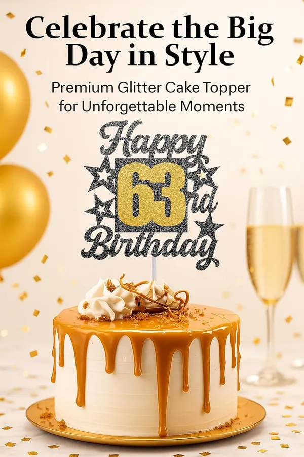 Black_Happy_63Rd_Birthday_Cake_Topper_|_Black_&_Gold_Glitter_Cake_Decoration_For_Boys,_Girls,_Men_&_Women_|_Reusable_Party_Supplies_For_All_Age_Birthday_Celebration