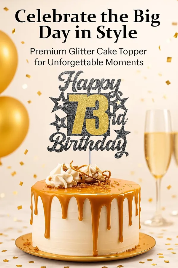 Black_Happy_73Rd_Birthday_Cake_Topper_|_Black_&_Gold_Glitter_Cake_Decoration_For_Boys,_Girls,_Men_&_Women_|_Reusable_Party_Supplies_For_All_Age_Birthday_Celebration