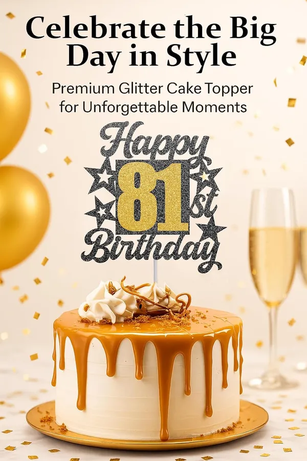 Black_Happy_81St_Birthday_Cake_Topper_|_Black_&_Gold_Glitter_Cake_Decoration_For_Boys,_Girls,_Men_&_Women_|_Reusable_Party_Supplies_For_All_Age_Birthday_Celebration
