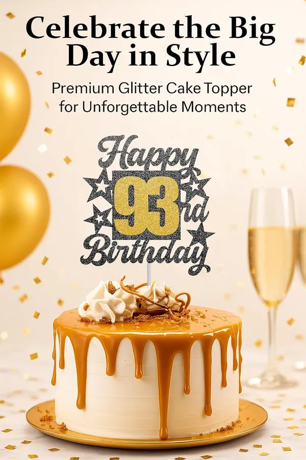 Black_Happy_93Rd_Birthday_Cake_Topper_|_Black_&_Gold_Glitter_Cake_Decoration_For_Boys,_Girls,_Men_&_Women_|_Reusable_Party_Supplies_For_All_Age_Birthday_Celebration