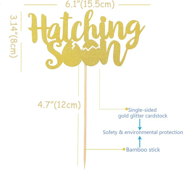Gold_Hatching_Soon_Cake_Topper_|_Gold_Glitter_Cake_Topper_For_Baby_Shower_|_Welcome_Baby_Party_Decoration_|_Single_Sided_Glitter_Cake_Topper