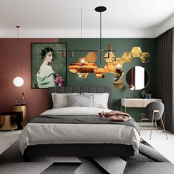 Gold_12_Pcs_Hexagone_Mirror_Wall_Decor_|_Acrylic_Mirror_Wall_Art_|_Removable_Decorative_Mirror_Stickers_|_Wall_Decals_For_Home_Decor/Golden