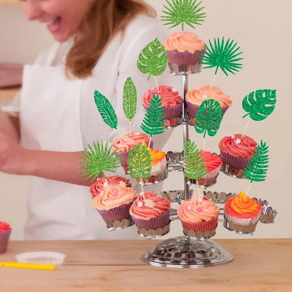 Multi_Gyufise_30_Pack_Tropical_Palm_Leaves_Cupcake_Toppers_Green_Glitter_Tropical_Cake_Decorations_Hawaii_Luau_Cupcake_Picks_For_Plant_Leaf_Summer_Tropical_Theme_Birthday_Party_Cake_Decorations_Supplies
