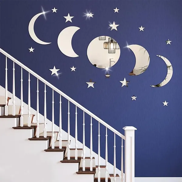 Silver_20_Piece_Moon_And_Star_Mirror_Set_|_Acrylic_Wall_Decor_|_Self-Adhesive_Bohemian_Home_Decor_Mirror_|_For_Home/Living_Room/Bedroom_Decor_|_Silver
