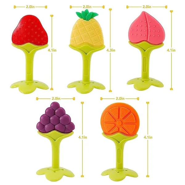 Multi_Teething_Toys_|_Pack_Of_2_Fruit_Shaped_Silicone_Baby_Teethers_|_Infant_Teethers_Set_|_Bpa_Free_Teething_Toys_For_6-12_Months_Babies_|_Multicolor