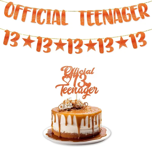 Red_13Th_Birthday_Decorations_Red_&_White_|_Â€Œofficial_Teenagerâ€_Glitter_Banner_With_13_Number_Garland,_Cake_Topper_&_Balloons_|_13_Years_Birthday_Party_Decoration_Set
