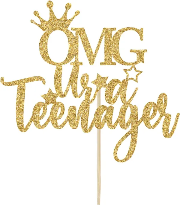 Gold_Omg_Ur_A_Teenager_Birthday_Decorations_Set_|_Gold_Glitter_Banner_With_Cake_Topper_|_13Th_Birthday_Party_Supplies_For_Boys_&_Girls_|_Pre-Strung_Garland_&_Cake_Decoration