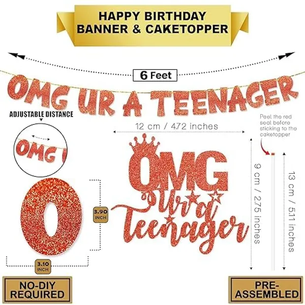 Red_Omg_Youâ€™Re_A_Teenager_Birthday_Decoration_Set_|_Red_Glitter_Teen_Birthday_Banner_With_Cake_Topper,_And_Red_&_White_Balloon_|_Teen_Party_Decor
