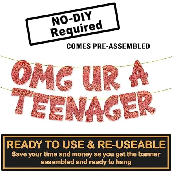 Red_Omg_Youâ€™Re_A_Teenager_Birthday_Decoration_Set_|_Red_Glitter_Teen_Birthday_Banner_With_Cake_Topper,_And_Red_&_White_Balloon_|_Teen_Party_Decor