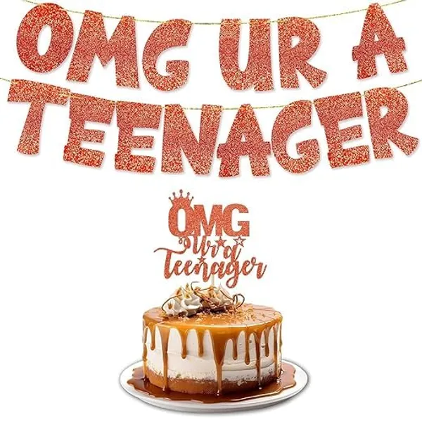 Red_Omg_Youâ€™Re_A_Teenager_Birthday_Decoration_Set_|_Red_Glitter_Teen_Birthday_Banner_With_Cake_Topper,_And_Red_&_White_Balloon_|_Teen_Party_Decor