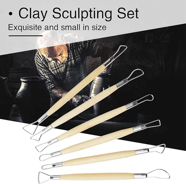 Multi_6_Pcs_Clay_Tools_Kit_|_Pottery_Tools_&_Sculpting_Tools_|_Polymer_Modeling_Clay_Cutters_|_Double-Ended_Wooden_Tools_|_Sculpture_Set_For_Carving,_Ceramics,_Molding,_Diy