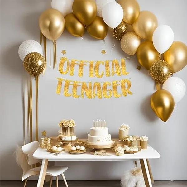 Gold_Official_Teenager_Banner_|_Golden_Glitter_Design_|_Party_Decoration_|_13Th_Birthday_Party_Supplies_|_Photobooth_Backdrop_For_Adults_|_Pre-Strung_Reusable_Birthday_Banner