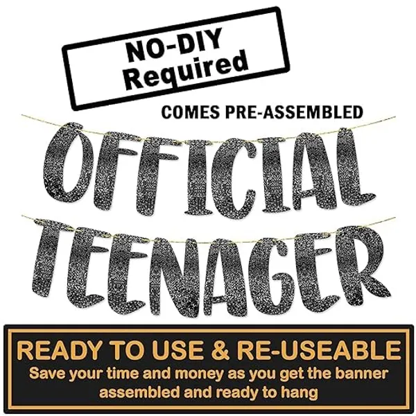 Gold_Official_Teenager_Banner_|_Black_Glitter_Design_Party_Banner_|_Party_Decoration_|_13Th_Birthday_Party_Supplies_|_Photobooth_Backdrop_For_Adults_|_Pre-Strung_Reusable_Birthday_Banner