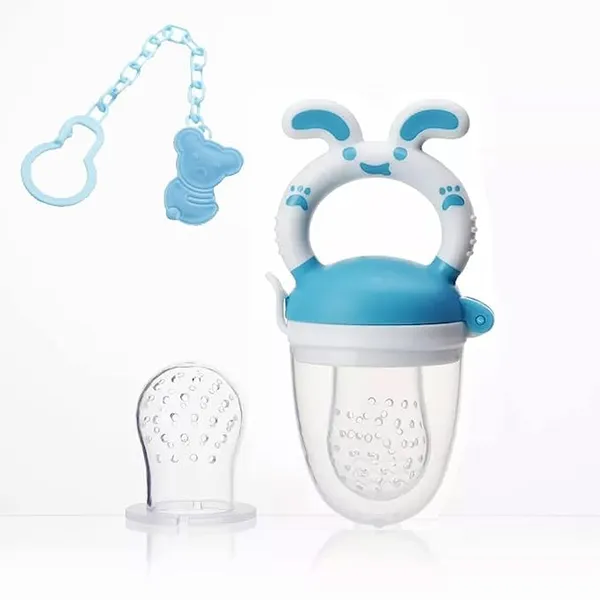 Multicollor_Baby_Fruit_Pacifier_|_Food_Feeder_|_Food_&_Fruit_Feeding_Teether_For_Toddler_|_Silicone_Teething_Toy_With_Pacifiers_|_Infant/Newborn_Nibbler_Cover_Set_|_Assorted_Color/Pack_Of_2