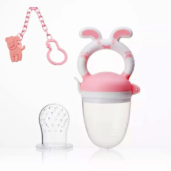 Multicollor_Baby_Fruit_Pacifier_|_Food_Feeder_|_Food_&_Fruit_Feeding_Teether_For_Toddler_|_Silicone_Teething_Toy_With_Pacifiers_|_Infant/Newborn_Nibbler_Cover_Set_|_Assorted_Color/Pack_Of_2