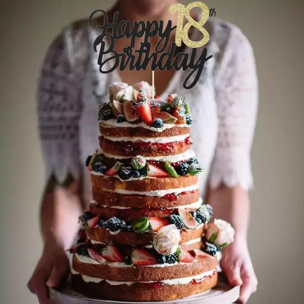 Multi_Samoka_Happy_18Th_Birthday_Cake_Topper,1_Pcs_Cheers_To_18_Years_Birthday_Cake_Pick,Happy_18_Birthday_Cake_Decoration_For_18Th_Birthday_Party_Decorations_(Black_18Th)