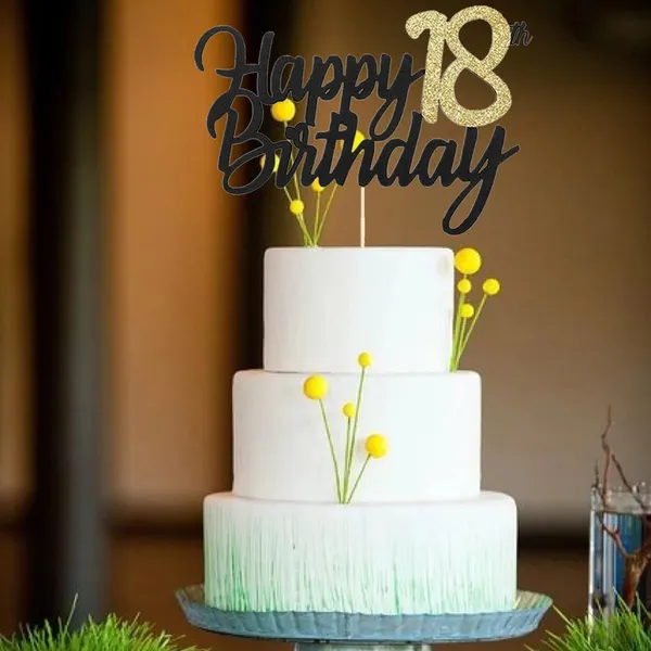 Multi_Samoka_Happy_18Th_Birthday_Cake_Topper,1_Pcs_Cheers_To_18_Years_Birthday_Cake_Pick,Happy_18_Birthday_Cake_Decoration_For_18Th_Birthday_Party_Decorations_(Black_18Th)