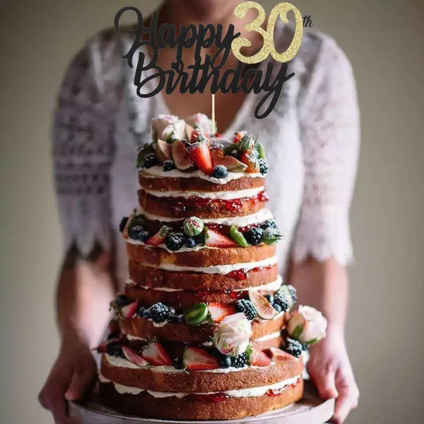Multi_Samoka_Happy_30Th_Birthday_Cake_Topper,1_Pcs_Cheers_To_30_Years_Birthday_Cake_Pick,Happy_30_Birthday_Cake_Decoration_For_30Th_Birthday_Party_Decorations_(Black_30Th)