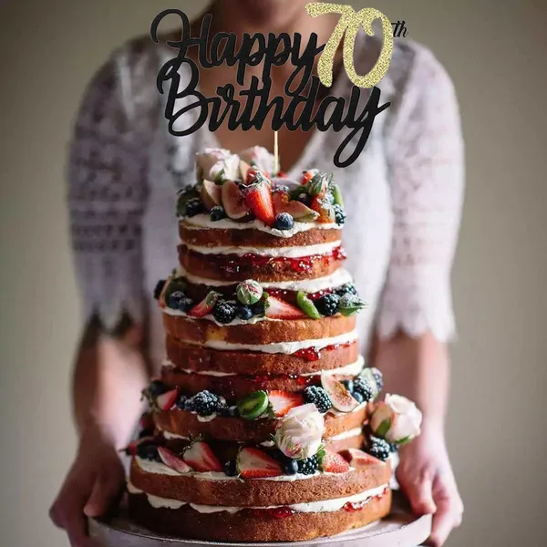 Multi_Samoka_Happy_70Th_Birthday_Cake_Topper,1_Pcs_Cheers_To_70_Years_Birthday_Cake_Pick,Happy_70_Birthday_Cake_Decoration_For_70Th_Birthday_Party_Decorations_(Black_70Th)