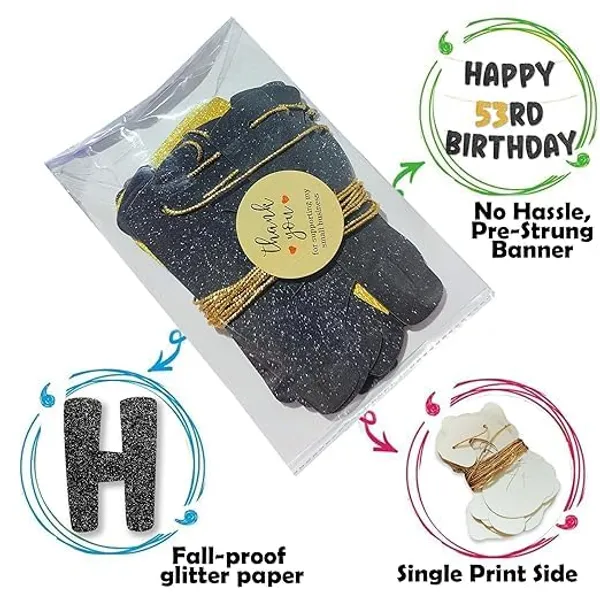 Black_Happy_53Th_Birthday_Banner_|_Black_&_Gold_Glitter_Birthday_Garland_|_Suitable_For_Girls_And_Boys_|_8_Feet_Pre-Assembled_Party_Banner_No_Diy_|_Party_Decoration