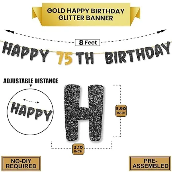 Black_Happy_75Th_Birthday_Banner_|_Black_&_Gold_Glitter_Birthday_Garland_|_Suitable_For_Girls_And_Boys_|_8_Feet_Pre-Assembled_Party_Banner_No_Diy_|_Party_Decoration