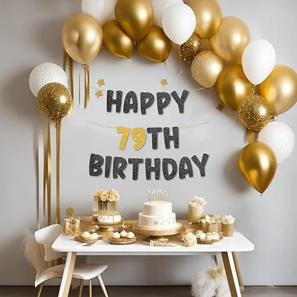 Black_Happy_79Th_Birthday_Banner_|_Black_&_Gold_Glitter_Birthday_Garland_|_Suitable_For_Girls_And_Boys_|_8_Feet_Pre-Assembled_Party_Banner_No_Diy_|_Party_Decoration