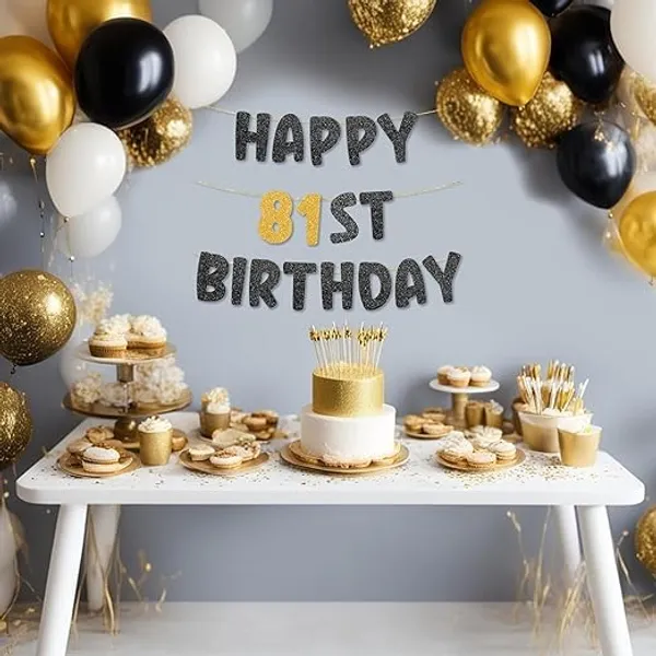 Black_Happy_81Th_Birthday_Banner_|_Black_&_Gold_Glitter_Birthday_Garland_|_Suitable_For_Girls_And_Boys_|_8_Feet_Pre-Assembled_Party_Banner_No_Diy_|_Party_Decoration