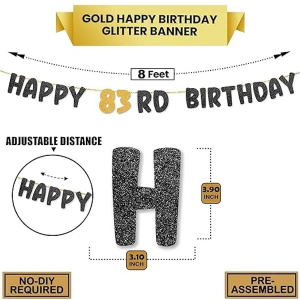 Black_Happy_83Th_Birthday_Banner_|_Black_&_Gold_Glitter_Birthday_Garland_|_Suitable_For_Girls_And_Boys_|_8_Feet_Pre-Assembled_Party_Banner_No_Diy_|_Party_Decoration