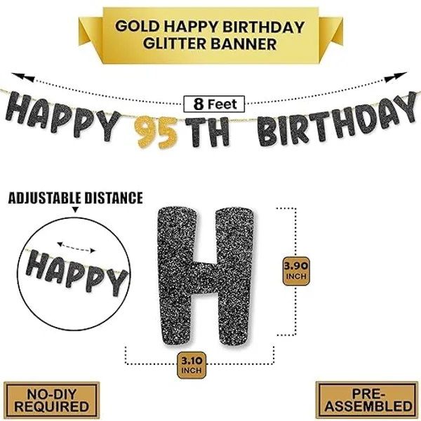 Black_Happy_95Th_Birthday_Banner_|_Black_&_Gold_Glitter_Birthday_Garland_|_Suitable_For_Girls_And_Boys_|_8_Feet_Pre-Assembled_Party_Banner_No_Diy_|_Party_Decoration