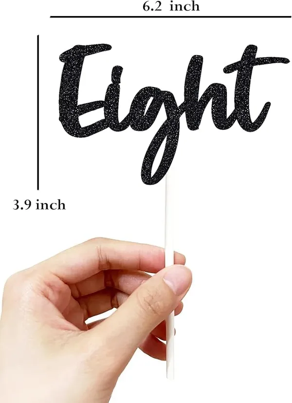 Black_Eighth_Birthday_Cake_Topper_|_Black_Glitter_|_8Th_Anniversary_Party_Decoration_|_Double-Sided_|_Durable_&_Elegant_Smash_Cake_Décor_For_Boys_&_Girls