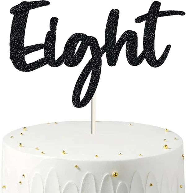 Black_Eighth_Birthday_Cake_Topper_|_Black_Glitter_|_8Th_Anniversary_Party_Decoration_|_Double-Sided_|_Durable_&_Elegant_Smash_Cake_Décor_For_Boys_&_Girls