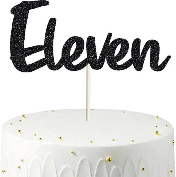 Black_Eleven_Birthday_Cake_Topper_|_Black_Glitter_|_11Th_Anniversary_Party_Decoration_|_Double-Sided_|_Durable_&_Elegant_Smash_Cake_Décor_For_Boys_&_Girls