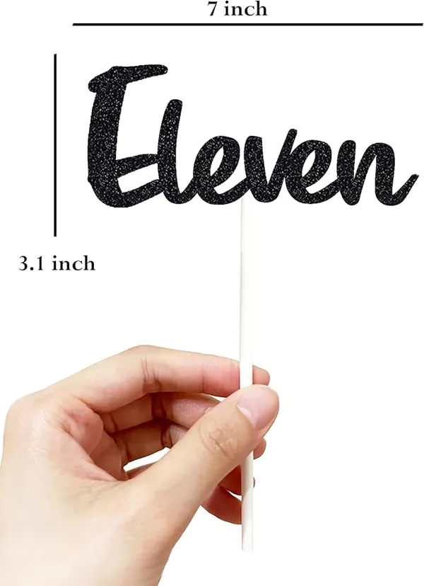 Black_Eleven_Birthday_Cake_Topper_|_Black_Glitter_|_11Th_Anniversary_Party_Decoration_|_Double-Sided_|_Durable_&_Elegant_Smash_Cake_Décor_For_Boys_&_Girls