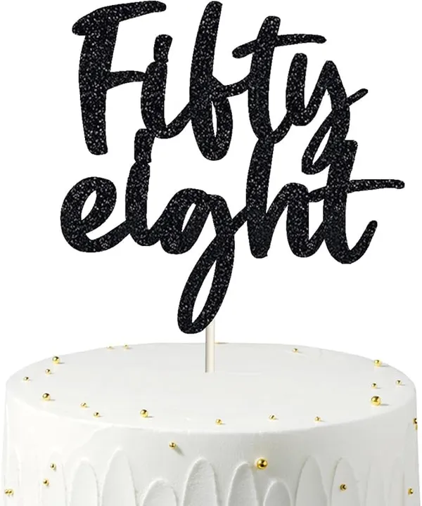 Black_Fifty_Eight_Birthday_Cake_Topper_|_Black_Glitter_|_58Th_Anniversary_Party_Decoration_|_Double-Sided_|_Durable_&_Elegant_Smash_Cake_Décor_For_Boys_&_Girls