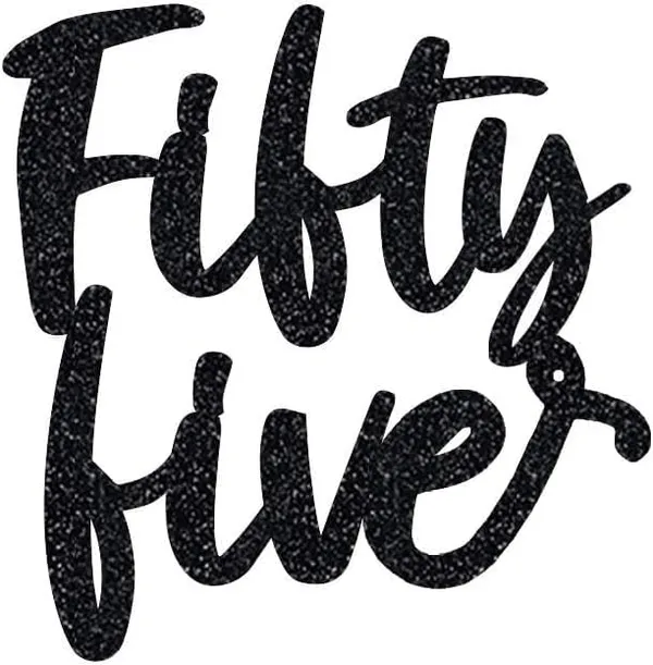 Black_Fifty_Five_Birthday_Cake_Topper_|_Black_Glitter_|_55Th_Anniversary_Party_Decoration_|_Double-Sided_|_Durable_&_Elegant_Smash_Cake_Décor_For_Boys_&_Girls