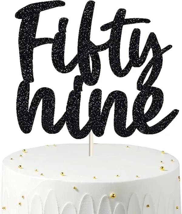 Black_Fifty_Nine_Birthday_Cake_Topper_|_Black_Glitter_|_59Th_Anniversary_Party_Decoration_|_Double-Sided_|_Durable_&_Elegant_Smash_Cake_Décor_For_Boys_&_Girls
