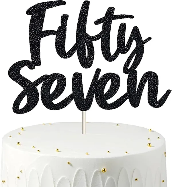 Black_Fifty_Seven_Birthday_Cake_Topper_|_Black_Glitter_|_57Th_Anniversary_Party_Decoration_|_Double-Sided_|_Durable_&_Elegant_Smash_Cake_Décor_For_Boys_&_Girls