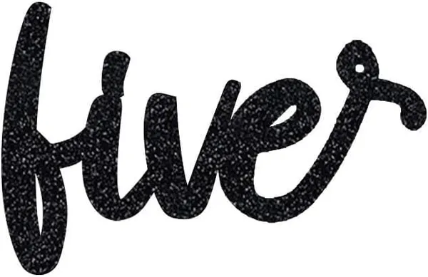 Black_Fifth_Birthday_Cake_Topper_|_Black_Glitter_|_5Th_Anniversary_Party_Decoration_|_Double-Sided_|_Durable_&_Elegant_Smash_Cake_Décor_For_Boys_&_Girls