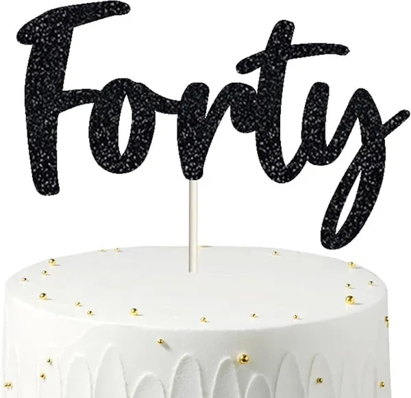 Black_Forty_Birthday_Cake_Topper_|_Black_Glitter_|_40Th_Anniversary_Party_Decoration_|_Double-Sided_|_Durable_&_Elegant_Smash_Cake_Décor_For_Boys_&_Girls