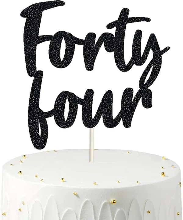 Black_Forty_Four_Birthday_Cake_Topper_|_Black_Glitter_|_44Th_Anniversary_Party_Decoration_|_Double-Sided_|_Durable_&_Elegant_Smash_Cake_Décor_For_Boys_&_Girls