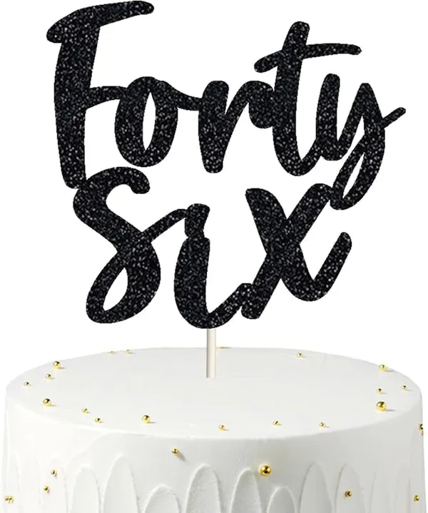 Black_Forty_Six_Birthday_Cake_Topper_|_Black_Glitter_|_46Th_Anniversary_Party_Decoration_|_Double-Sided_|_Durable_&_Elegant_Smash_Cake_Décor_For_Boys_&_Girls