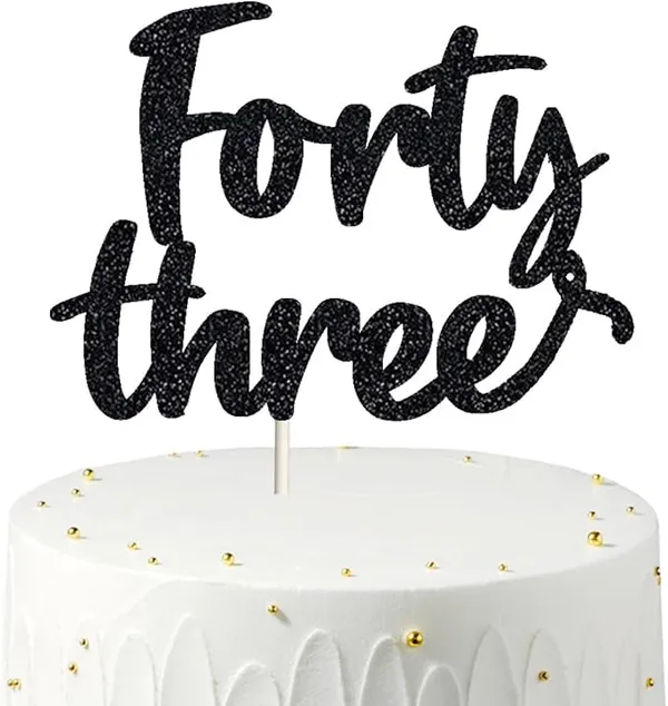Black_Forty_Three_Birthday_Cake_Topper_|_Black_Glitter_|_43Rd_Anniversary_Party_Decoration_|_Double-Sided_|_Durable_&_Elegant_Smash_Cake_Décor_For_Boys_&_Girls