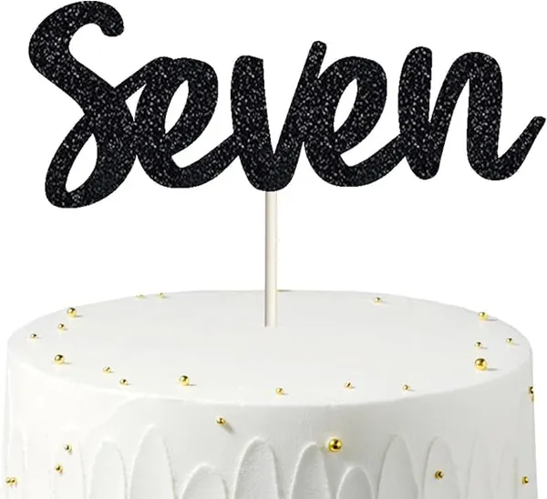 Black_Seventh_Birthday_Cake_Topper_|_Black_Glitter_|_7Th_Anniversary_Party_Decoration_|_Double-Sided_|_Durable_&_Elegant_Smash_Cake_Décor_For_Boys_&_Girls