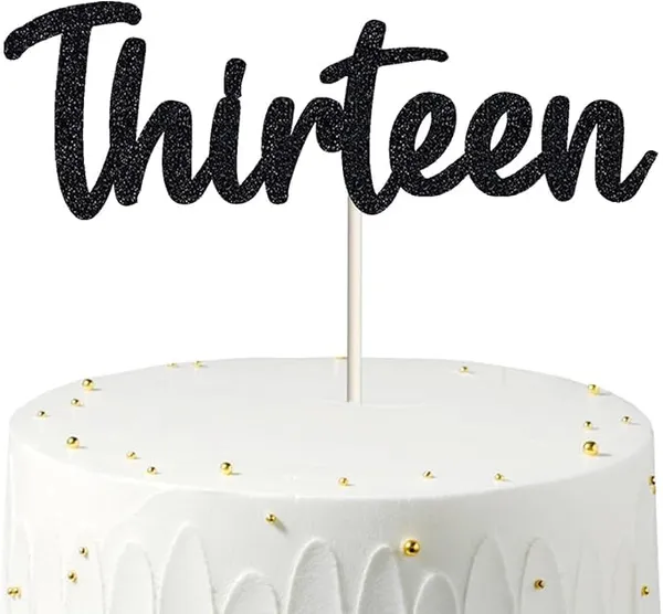 Black_Thirteen_Birthday_Cake_Topper_|_Black_Glitter_|_13Th_Anniversary_Party_Decoration_|_Double-Sided_|_Durable_&_Elegant_Smash_Cake_Décor_For_Boys_&_Girls
