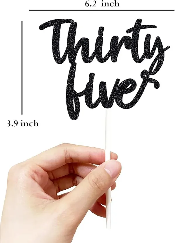 Black_Thirty_Five_Birthday_Cake_Topper_|_Black_Glitter_|_35Th_Anniversary_Party_Decoration_|_Double-Sided_|_Durable_&_Elegant_Smash_Cake_Décor_For_Boys_&_Girls